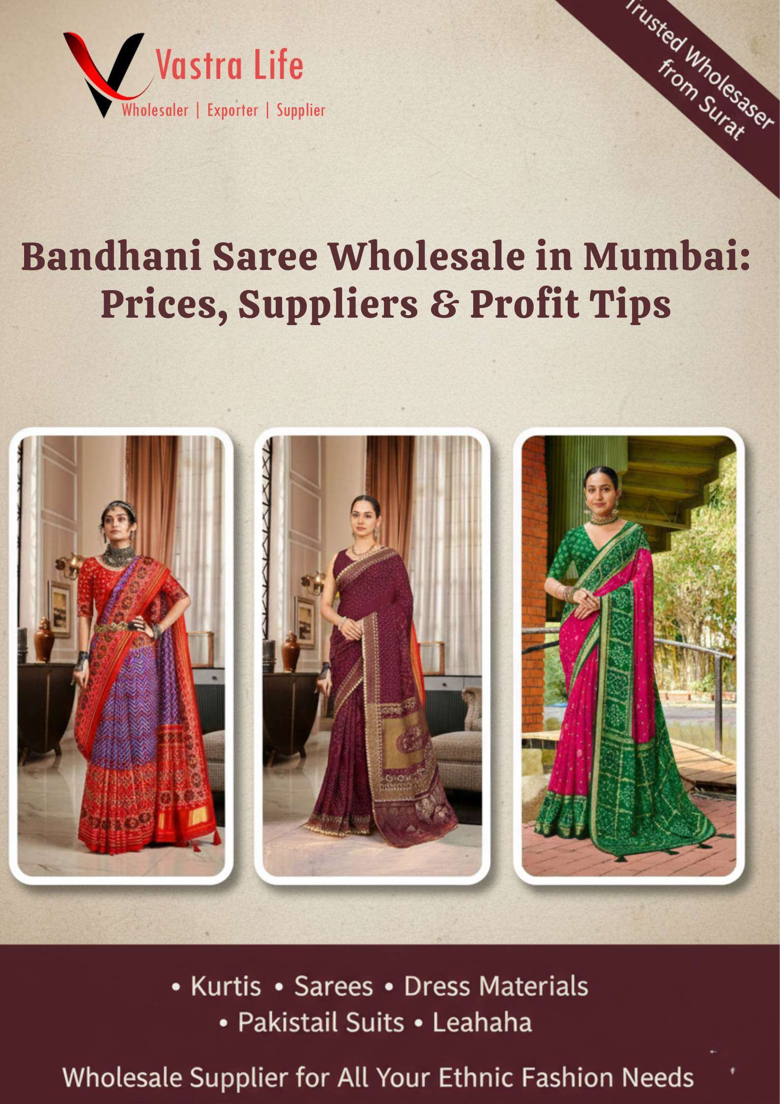 Bandhani saree wholesale in mumbai