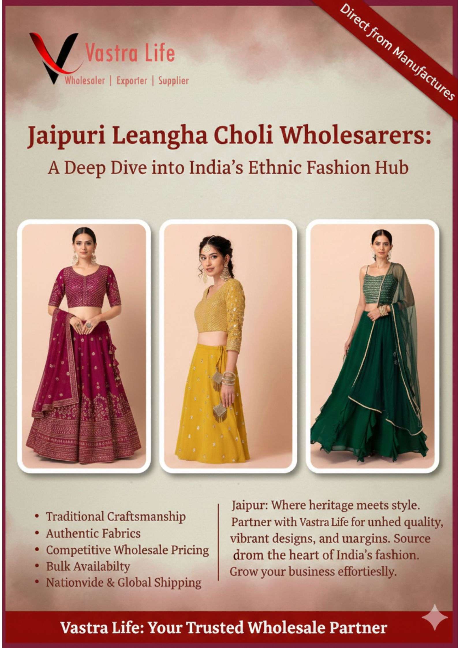 Leading Jaipuri Lehenga Choli Wholesalers for Bridal & Festive Collections