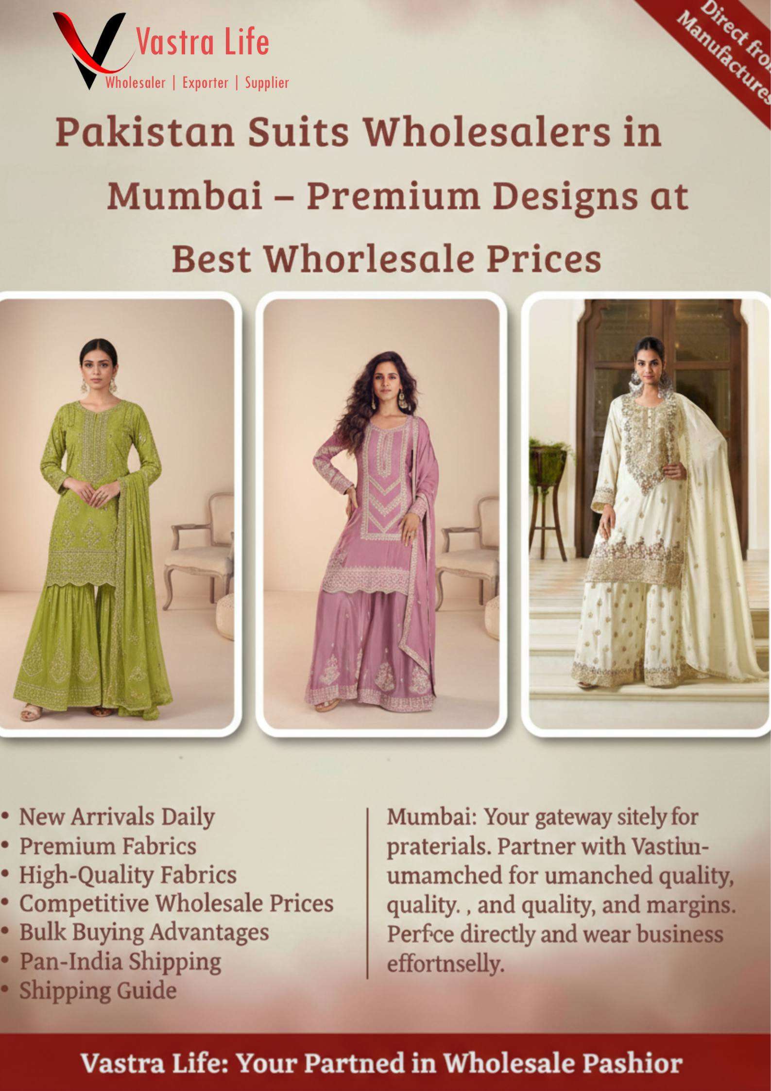 Pakistani Suits Wholesalers in Mumbai – Premium Designs at Best Wholesale Prices