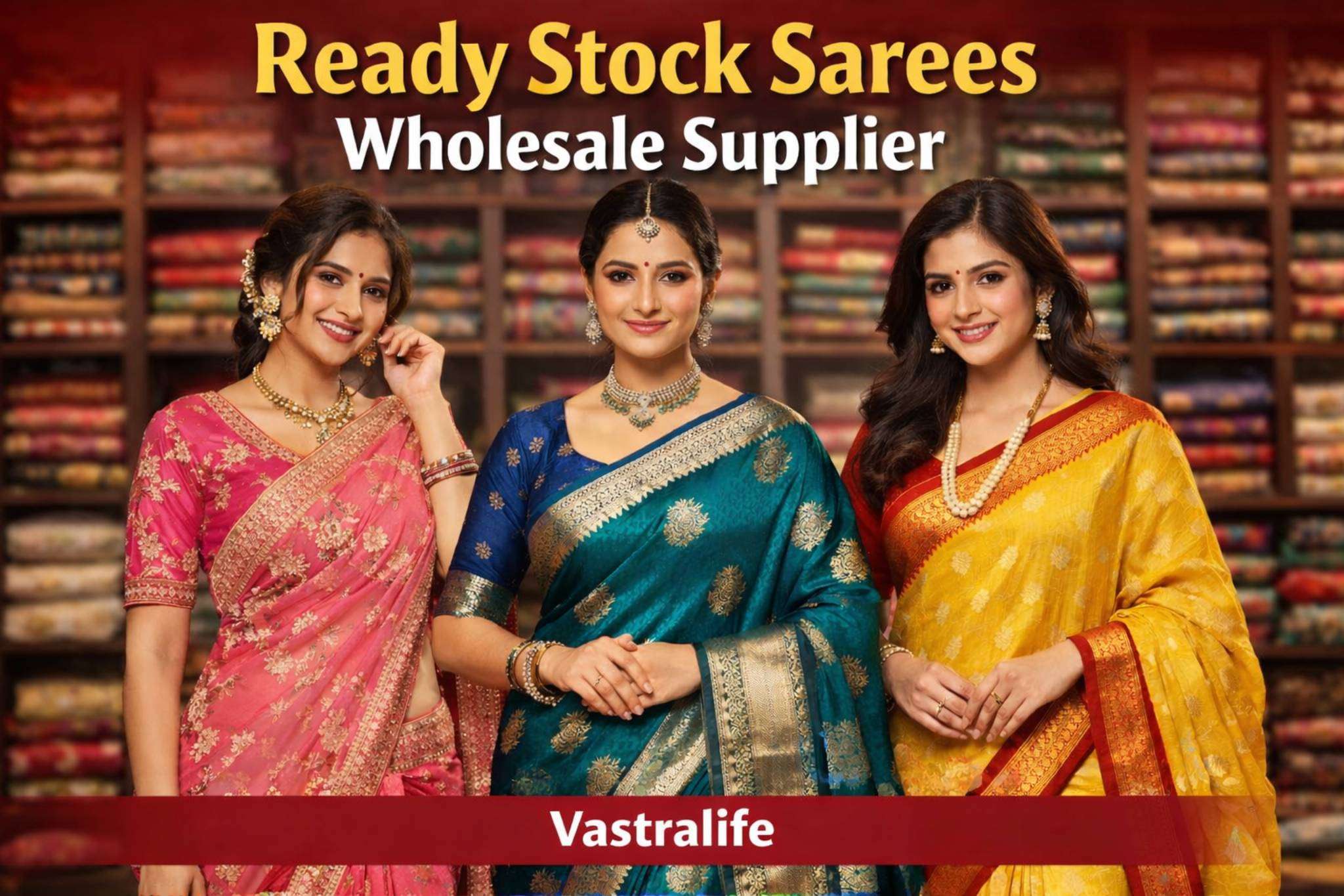 Ready Stock Sarees Wholesale Supplier From Surat India