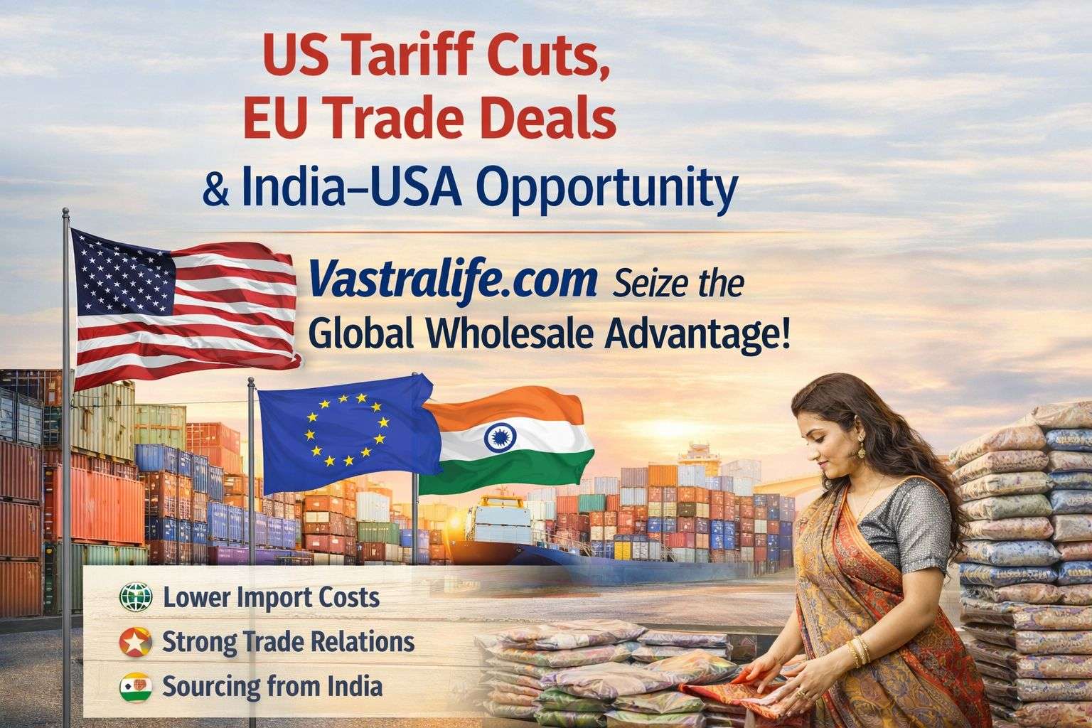 US Tariff Changes, EU Trade Deals & India’s Big Opportunity: How Vastralife.com Helps USA & EU Wholesale Buyers