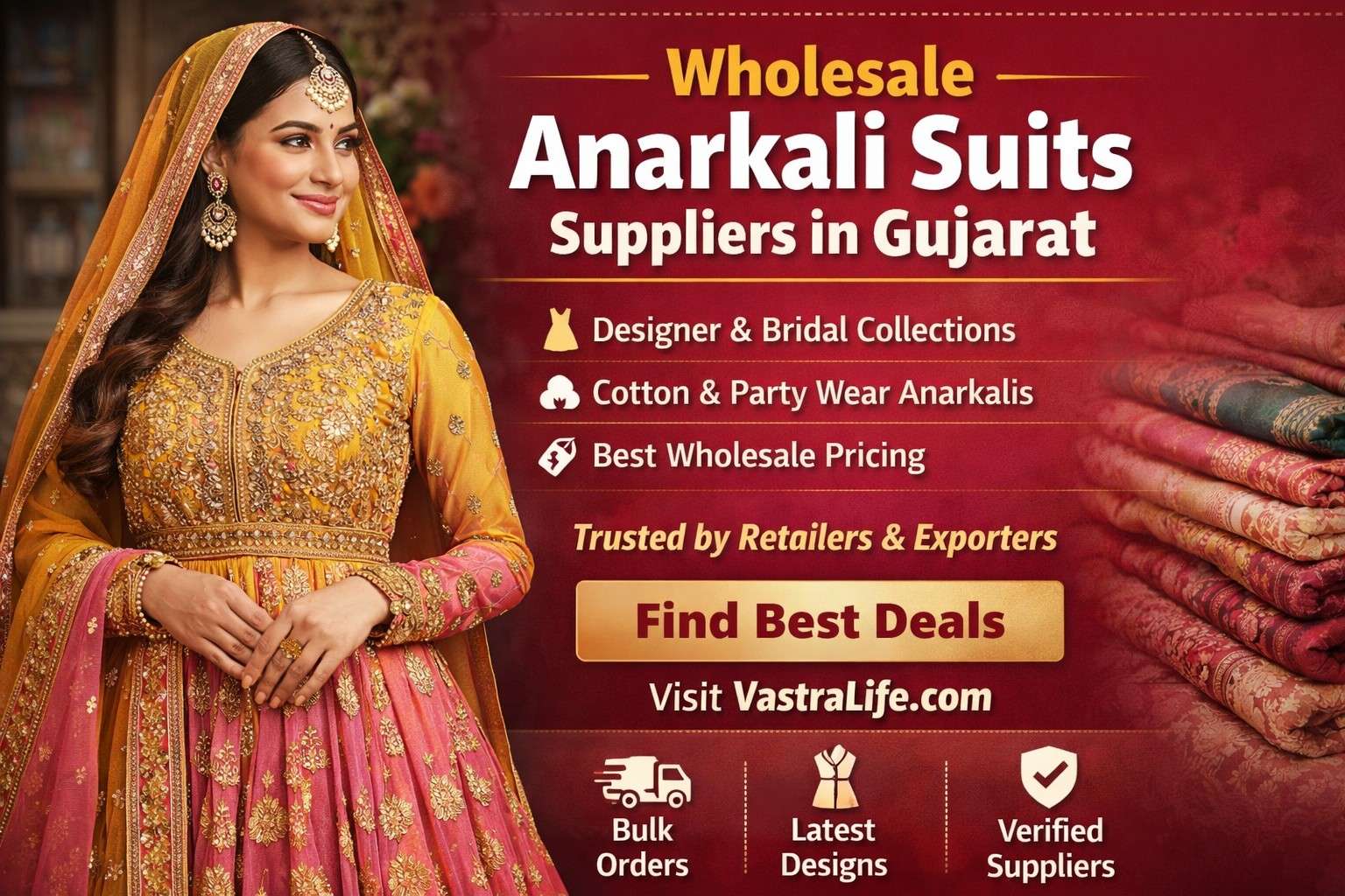 Wholesale Anarkali Suits Suppliers in Gujarat