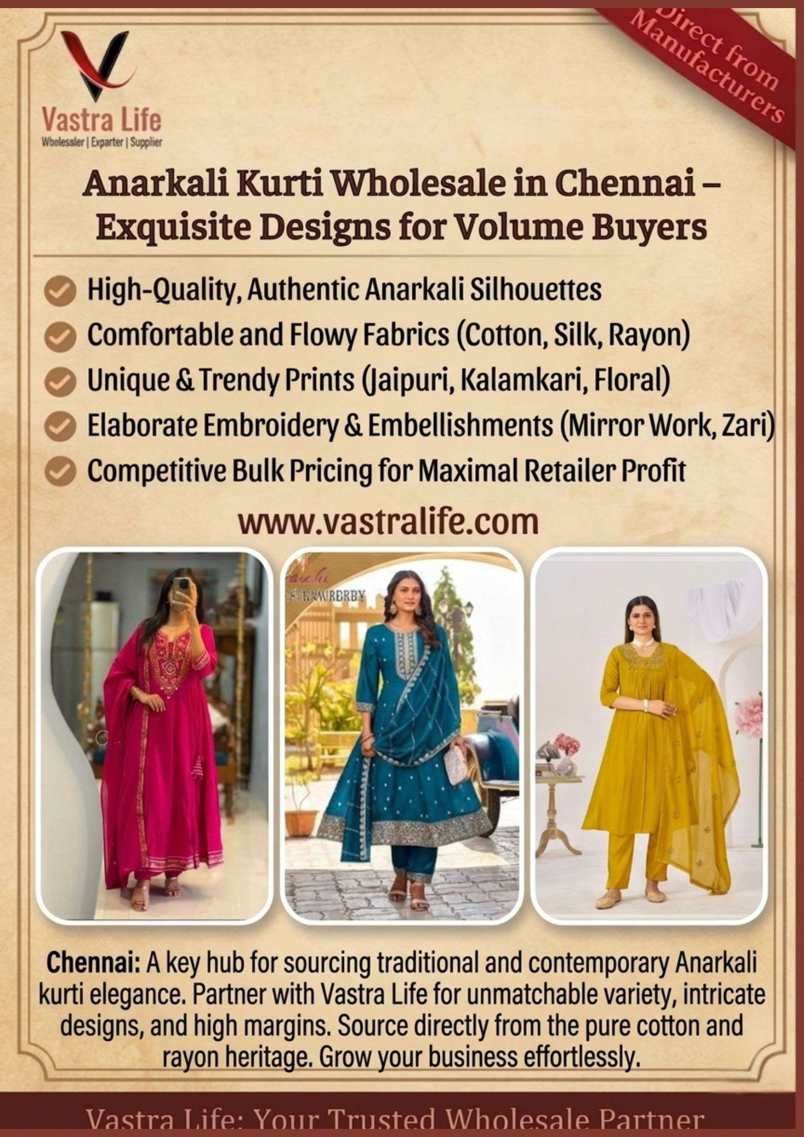 Anarkali Kurtis Wholesale in Chennai – A Complete Market Overview