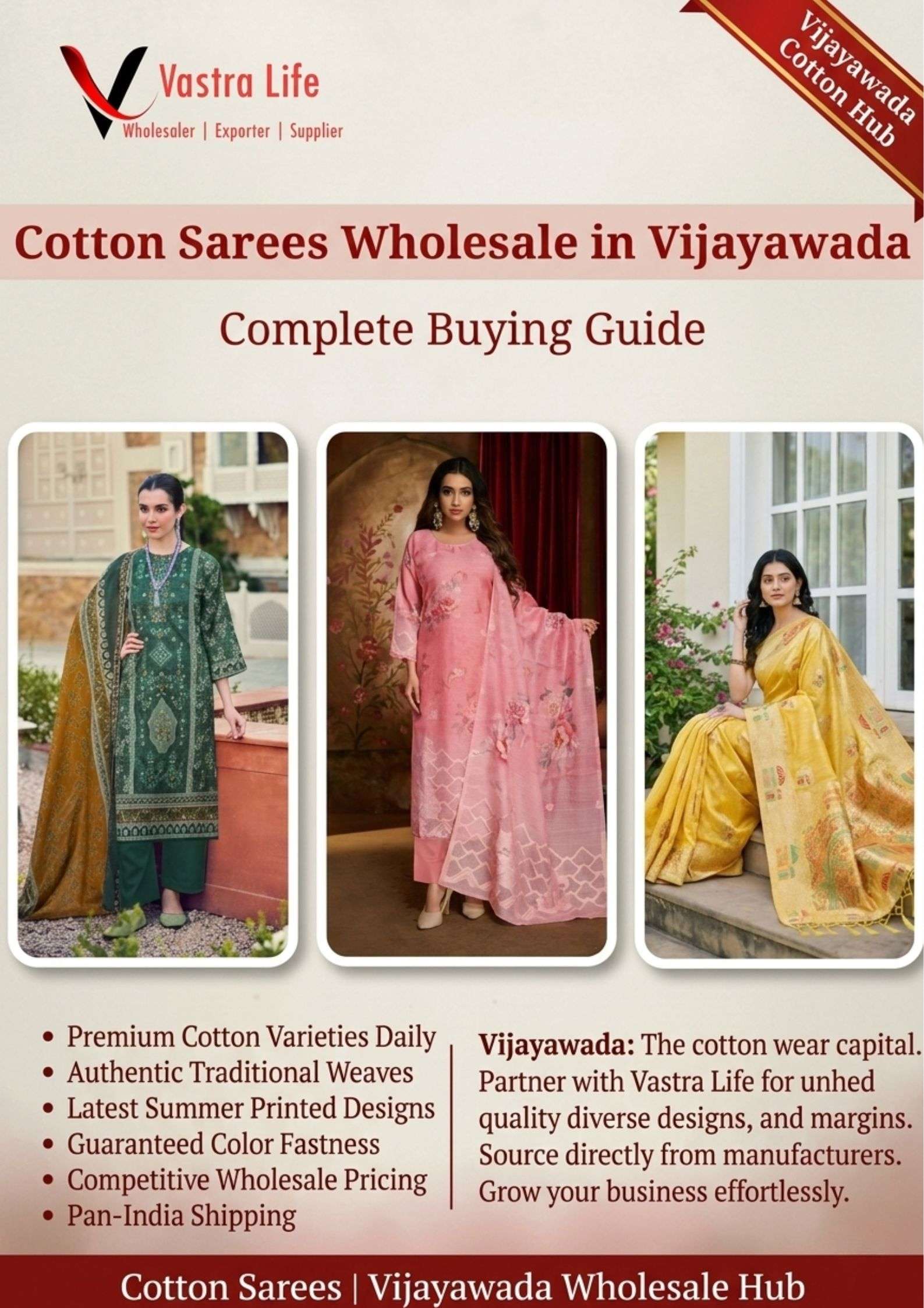 Cotton Sarees Wholesale in Vijayawada – Complete Buying Guide
