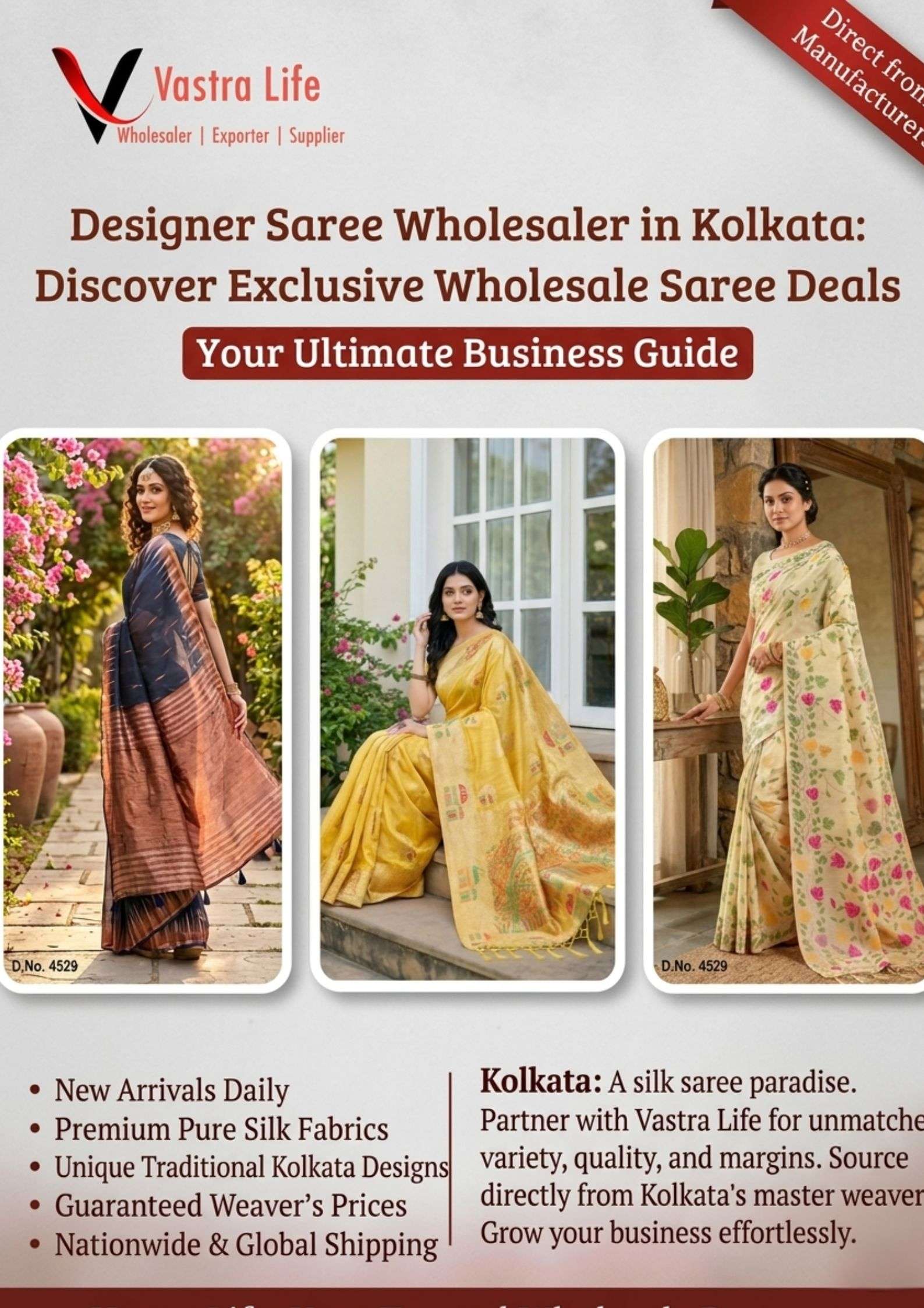 Designer Saree Wholesaler in Kolkata: Discover Exclusive Wholesale Saree Deals