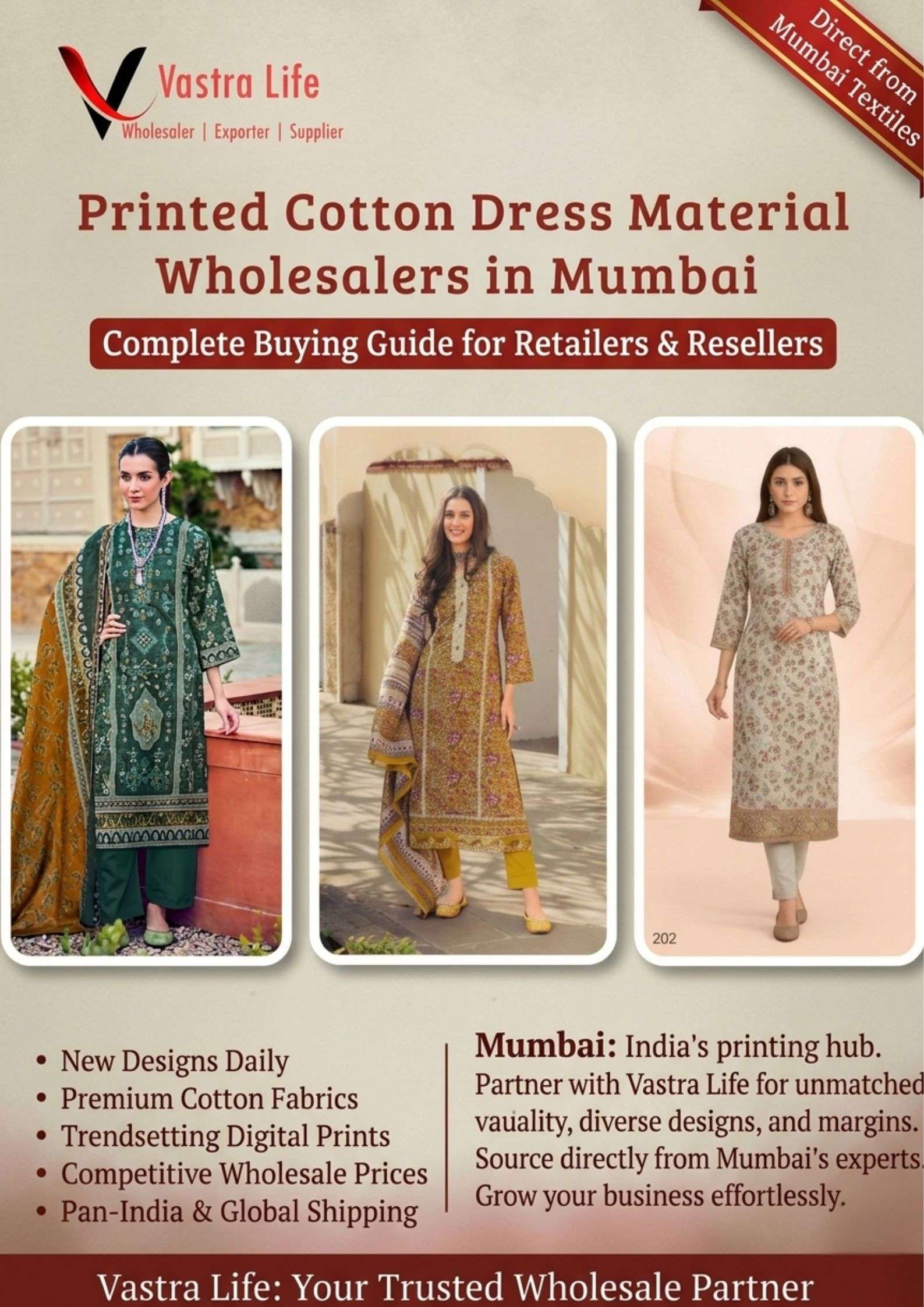 Printed Cotton Dress Material Wholesalers in Mumbai