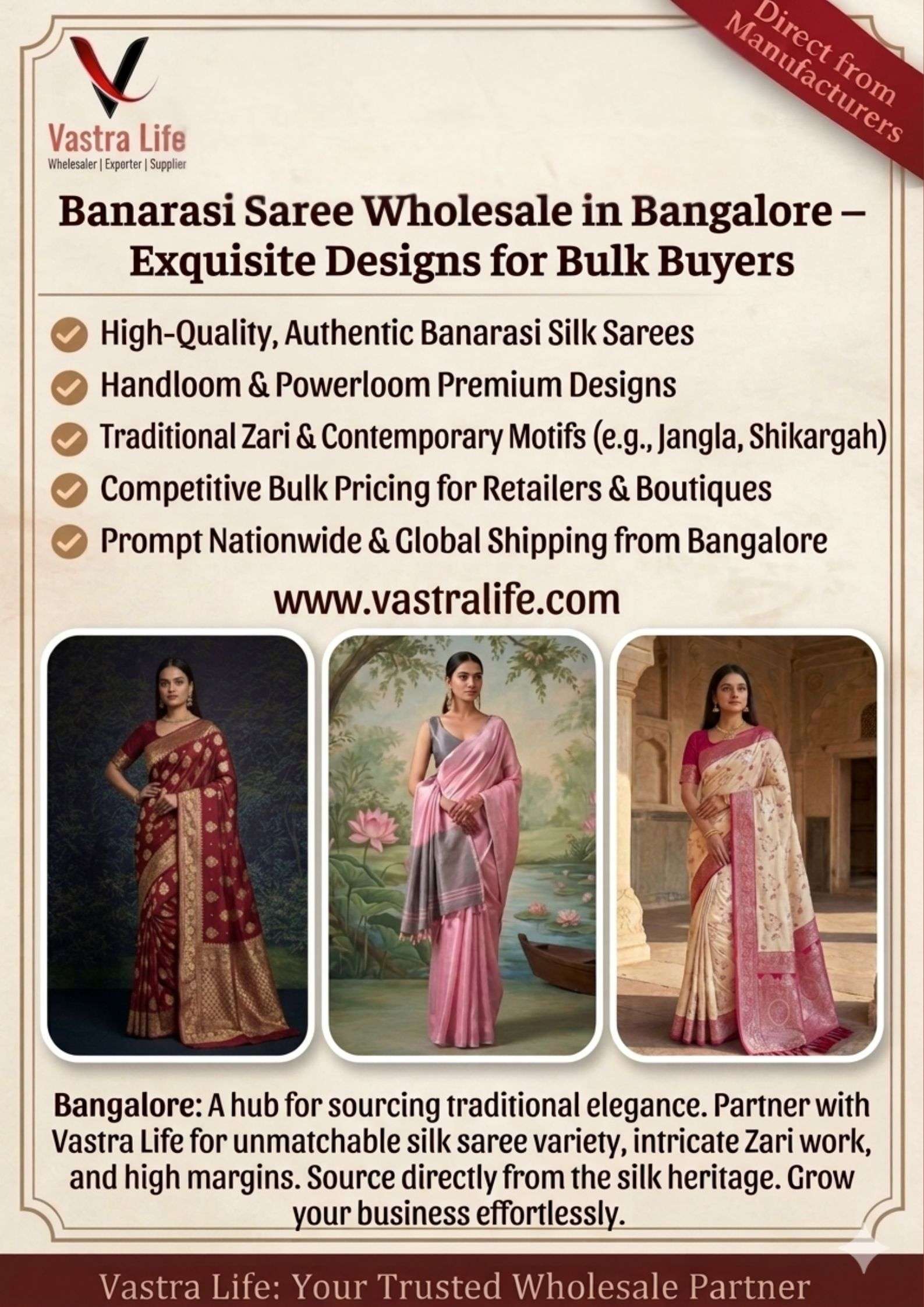 Wholesale Banarasi Saree Dealer in Bangalore – Premium Designs at Best Bulk Prices