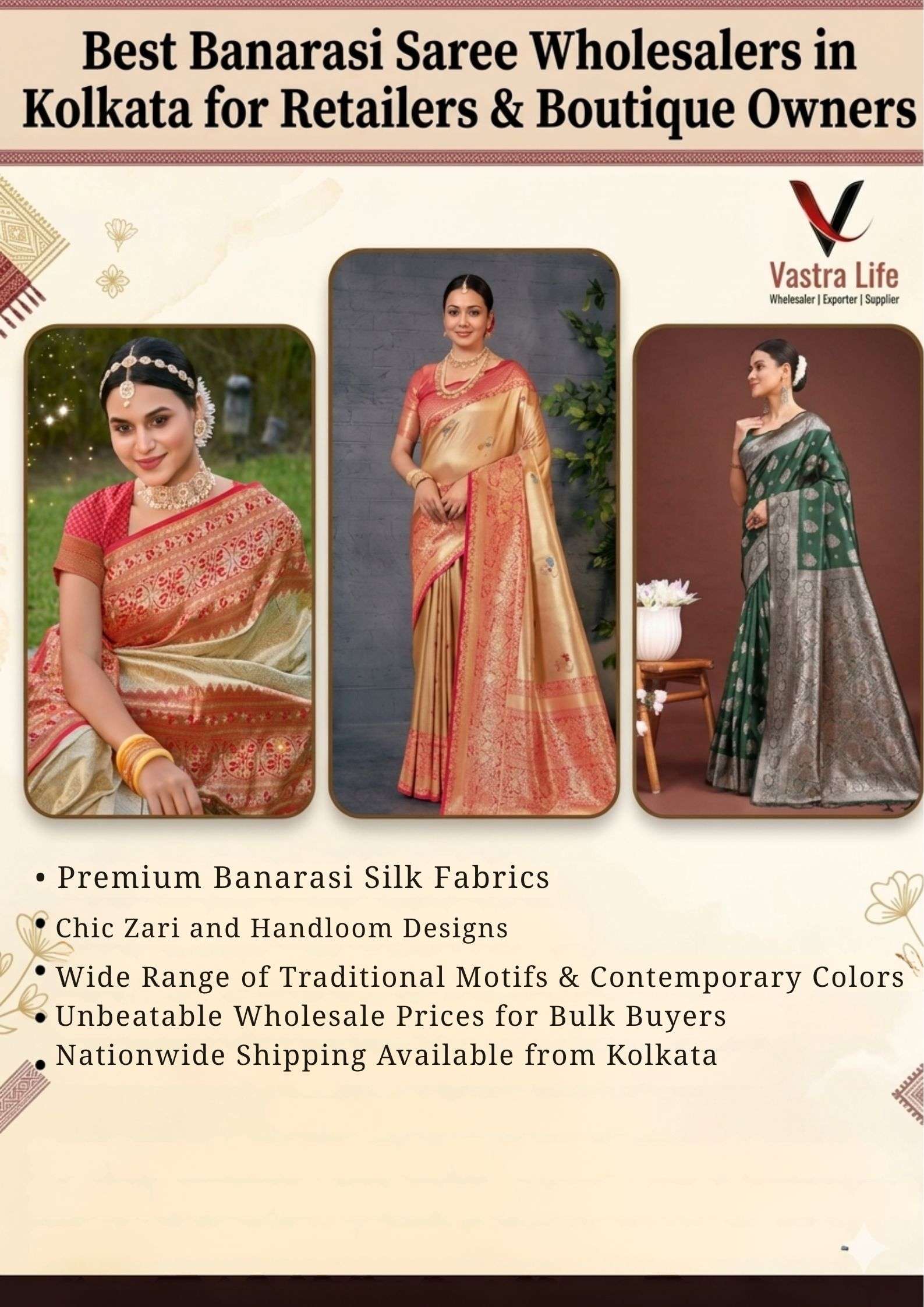 Best Banarasi Saree Wholesalers in Kolkata for Retailers & Boutique Owners