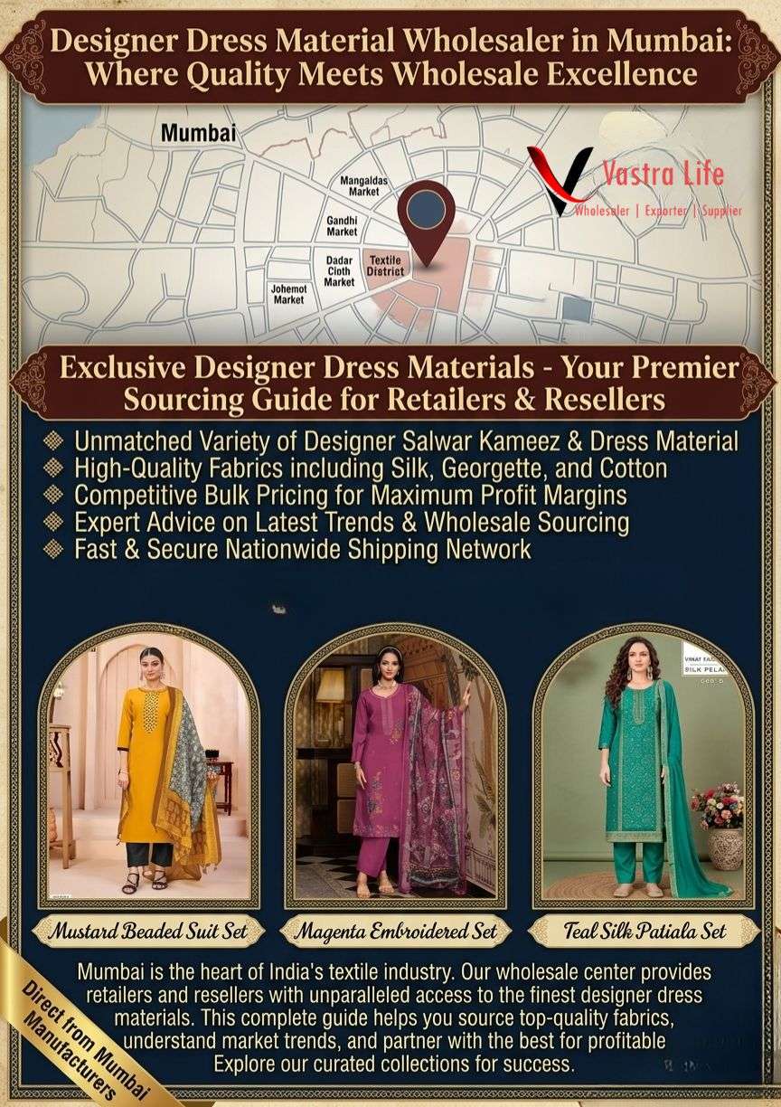 Designer Dress Material Wholesaler in Mumbai: Where Quality Meets Wholesale Excellence