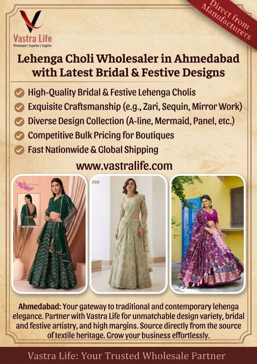 Lehenga Choli Wholesaler in Ahmedabad with Latest Bridal & Festive Designs