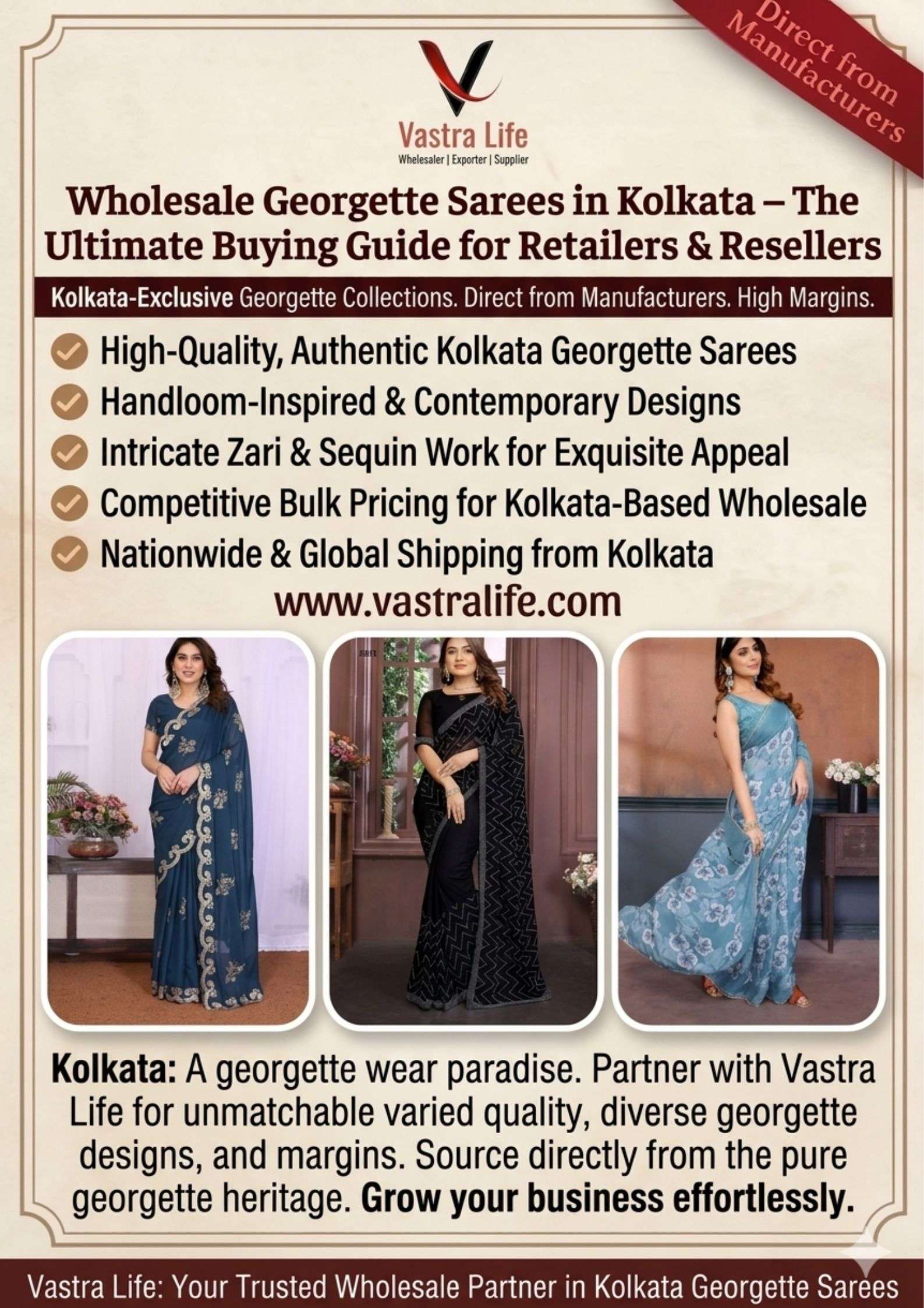 Wholesale Georgette Sarees in Kolkata – The Ultimate Buying Guide for Retailers & Resellers