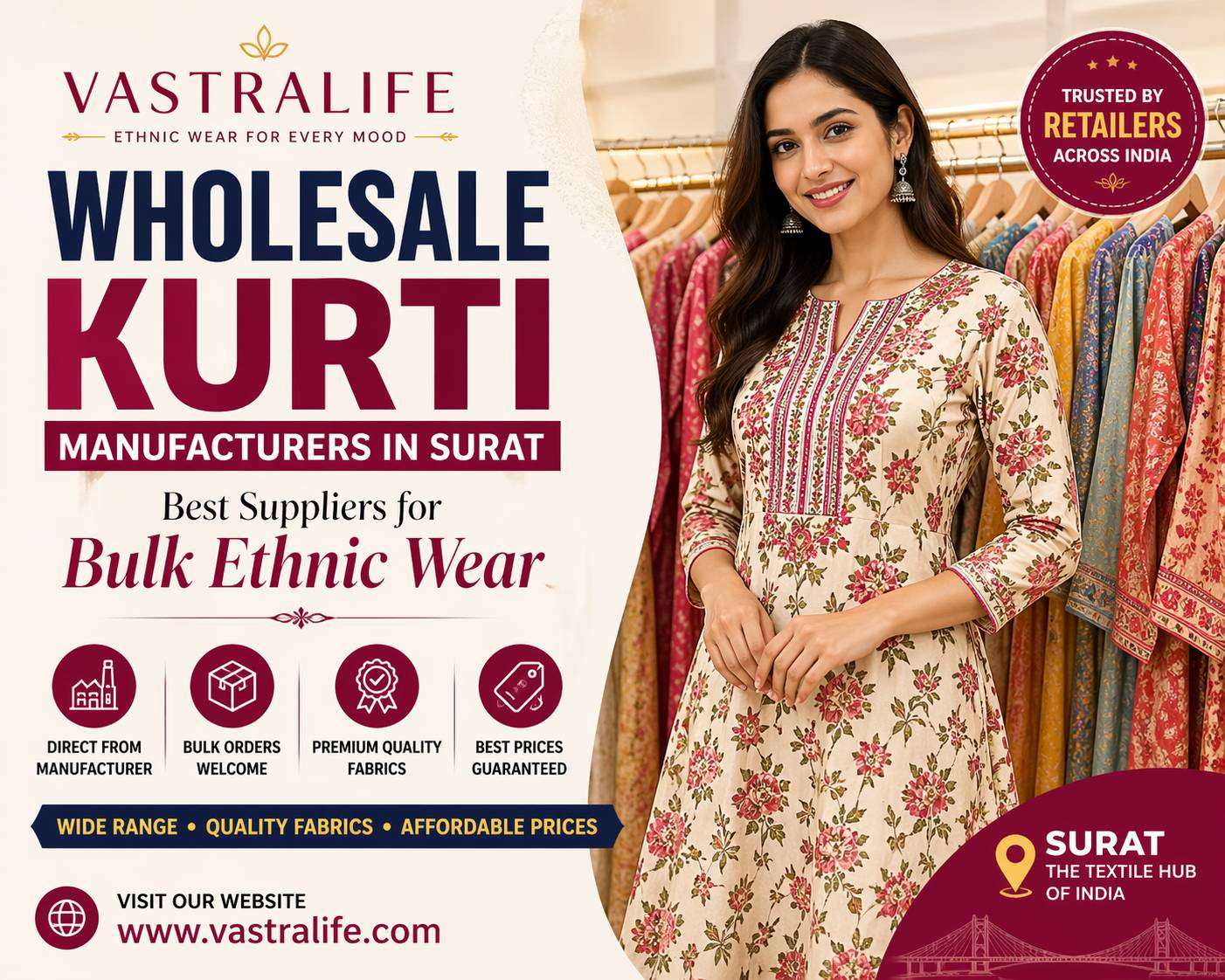Wholesale Kurti Manufacturers in Surat: Best Suppliers for Bulk Ethnic Wear