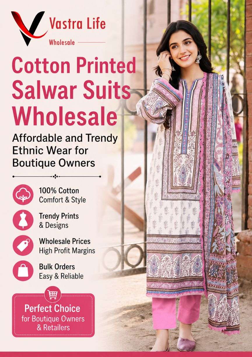 Cotton Printed Salwar Suits Wholesale – Affordable and Trendy Ethnic Wear for Boutique Owners 