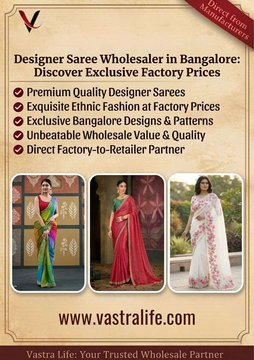 Designer Sarees Wholesale in Bangalore – Premium Ethnic Fashion at Factory Prices