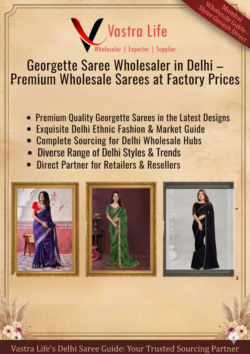 Georgette Saree Wholesaler in Delhi – Premium Wholesale Sarees at Factory Prices