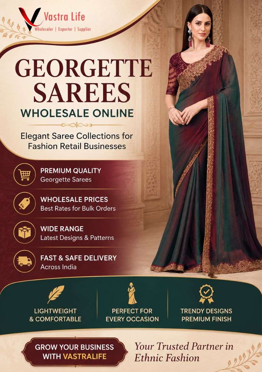 Georgette Sarees Wholesale Online – Elegant Saree Collections for Fashion Retail Businesses