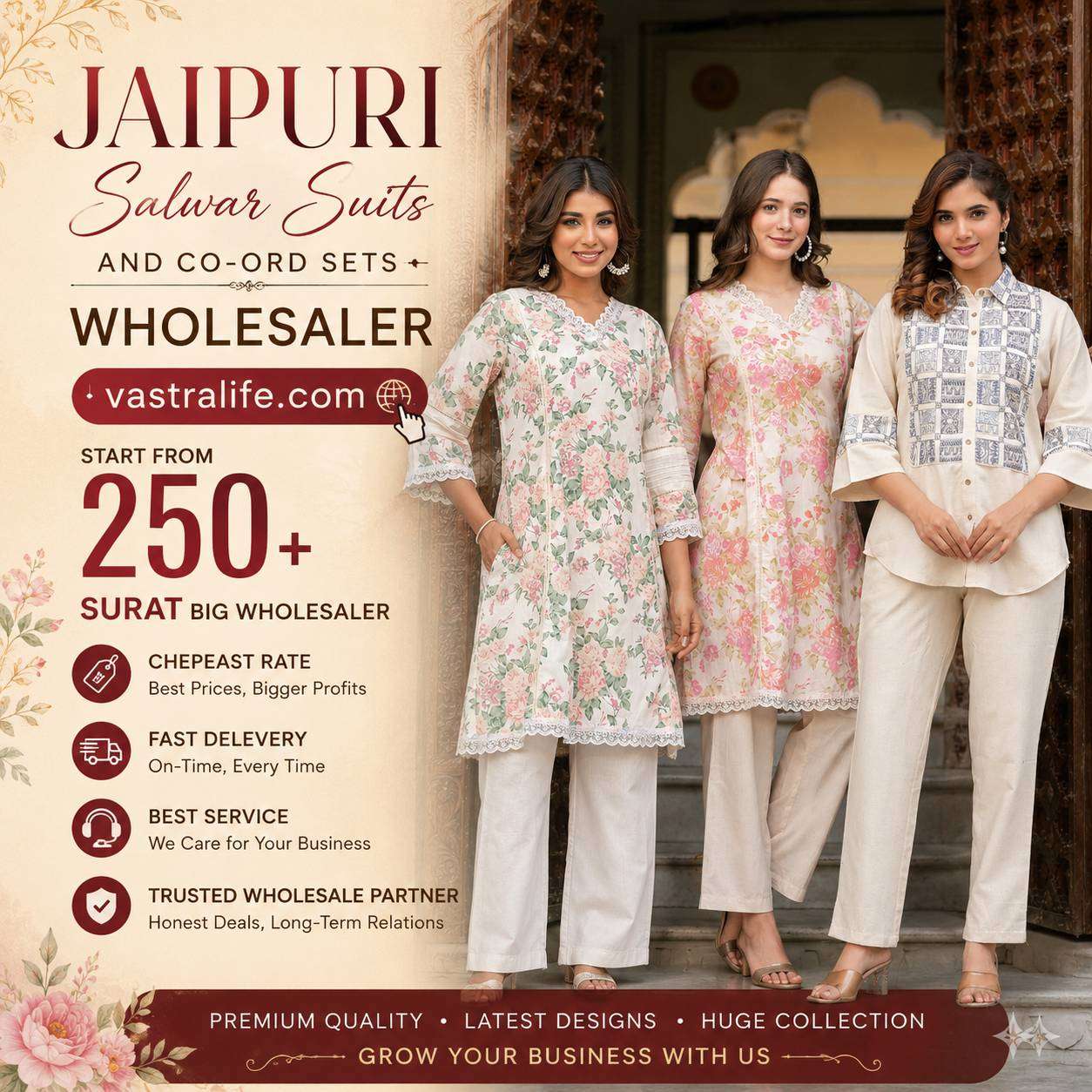 Jaipuri Kurti Wholesale in Surat – Best Jaipuri Salwar Suits & Co-Ord Sets Wholesaler in India
