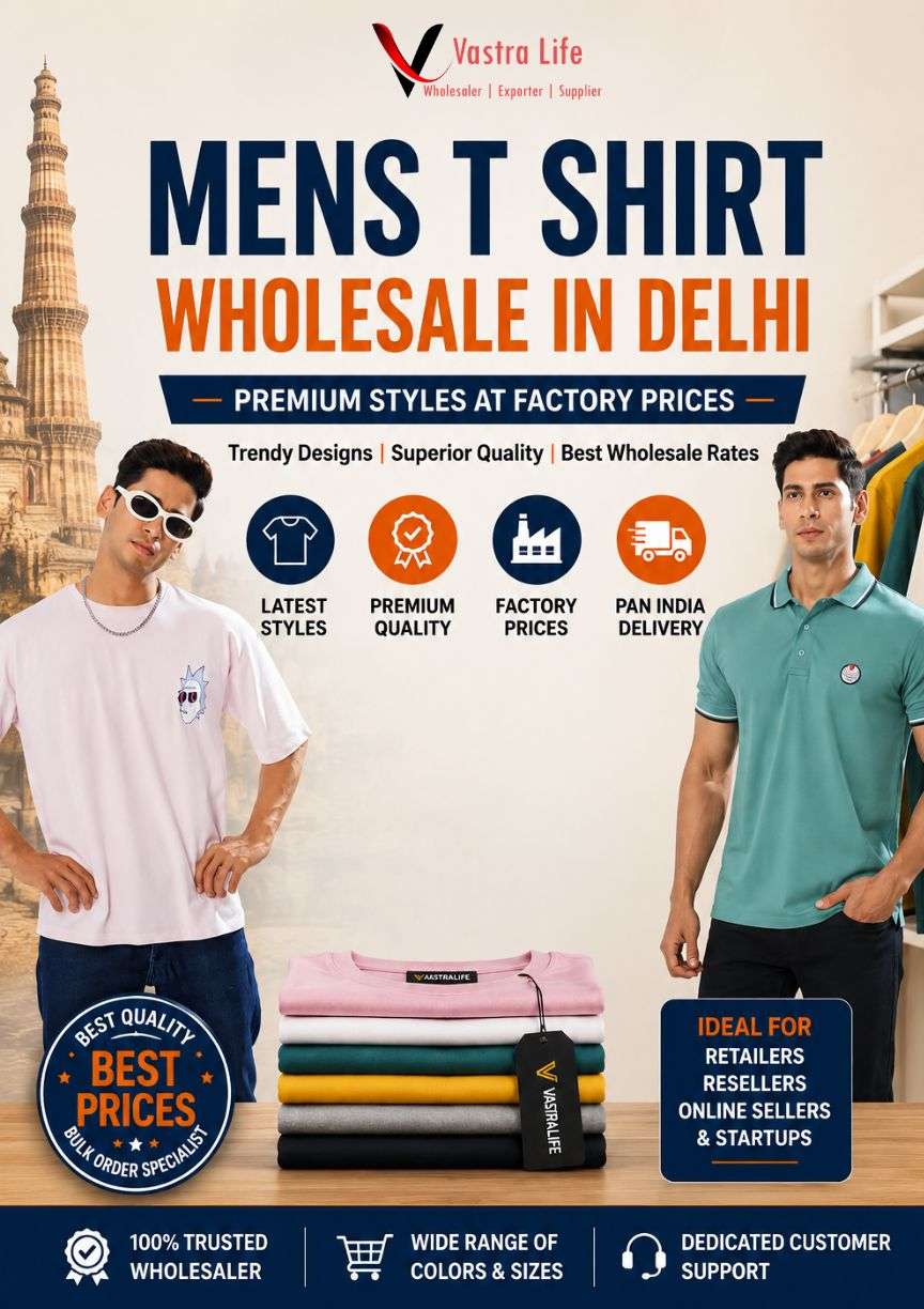 Mens T Shirt Wholesale in Delhi – Premium Styles at Factory Prices