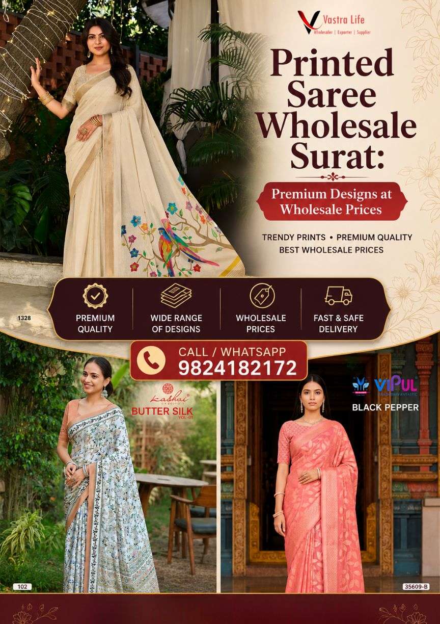Printed Saree Wholesale Surat: Premium Designs at Wholesale Price