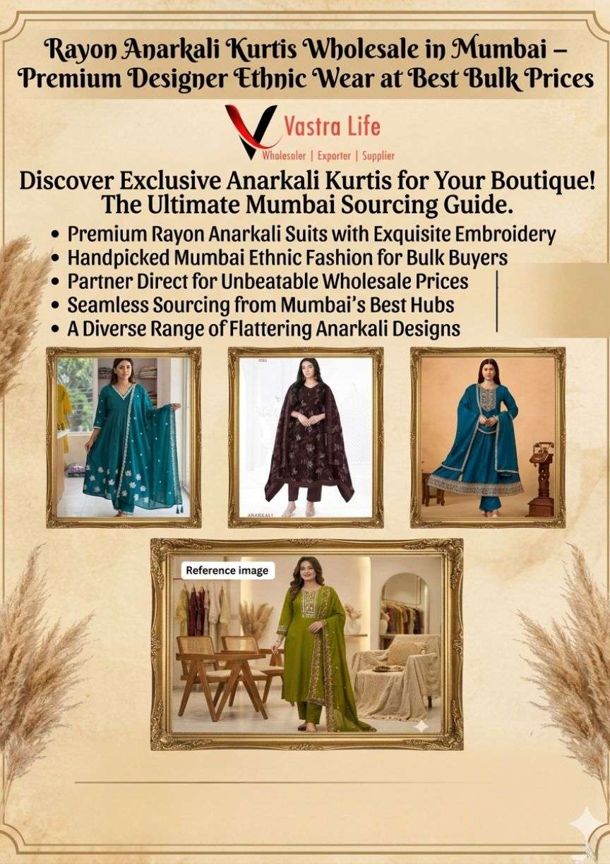 Rayon Anarkali Kurtis Wholesale in Mumbai – Premium Designer Ethnic Wear at Best Bulk Prices