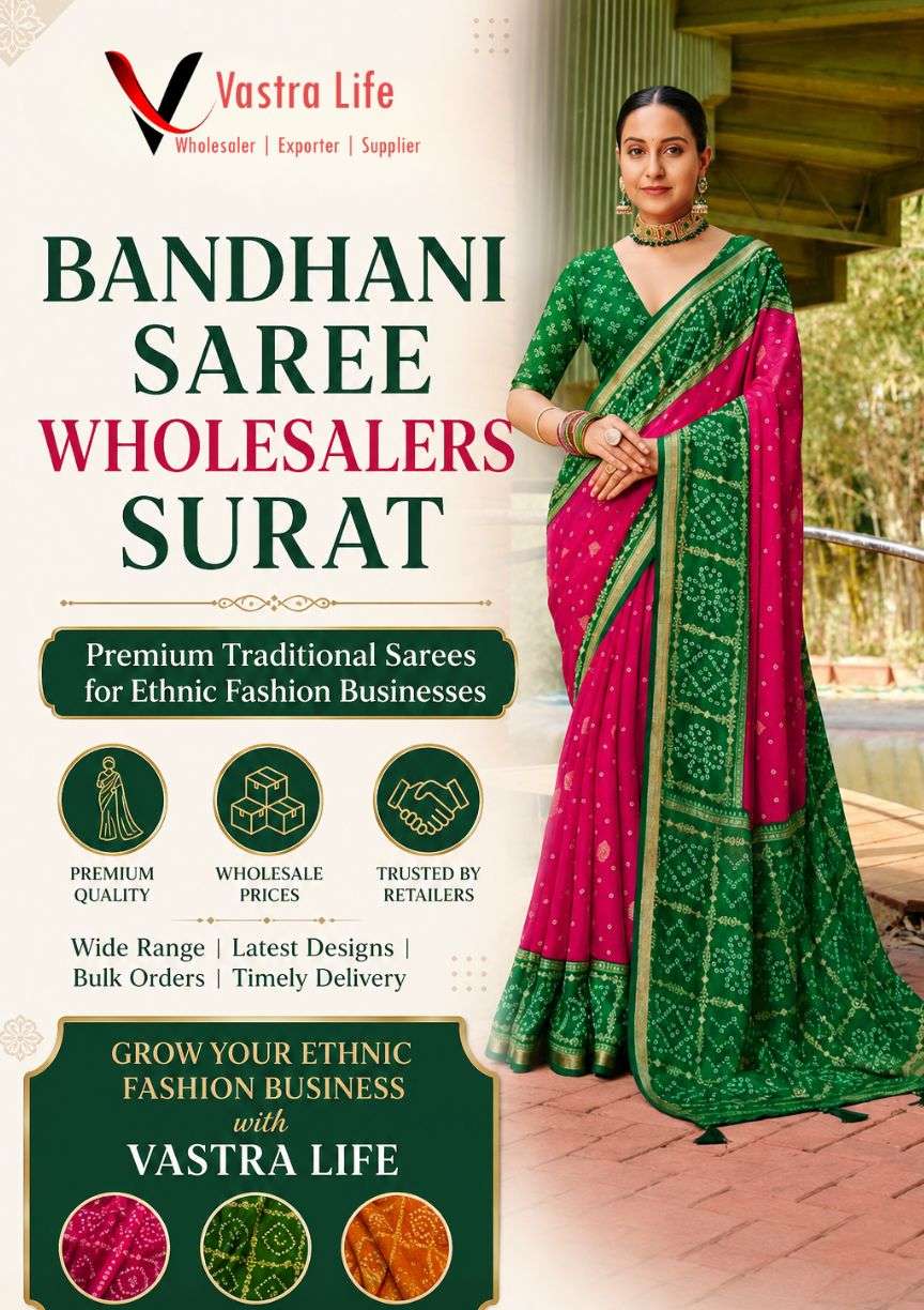 Bandhani Saree Wholesalers Surat – Premium Traditional Sarees for Ethnic Fashion Businesses