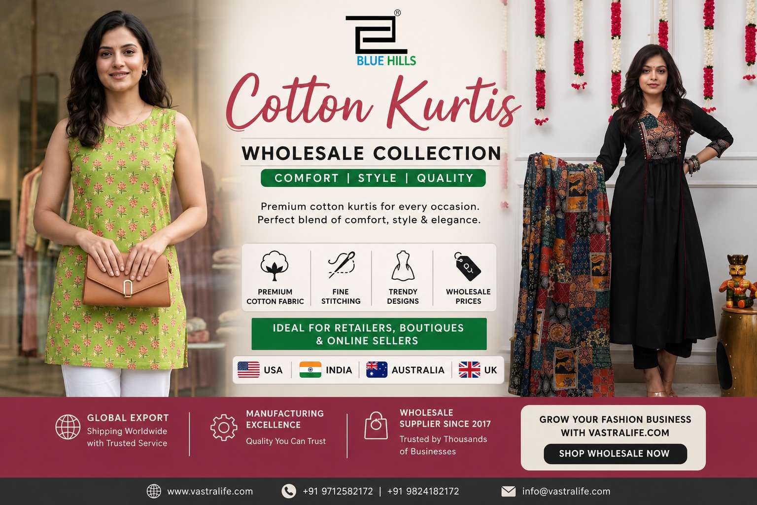 Cotton Kurti Wholesale Supplier in India 2026 – Trusted Surat Supplier for Retailers, Boutiques, Importers & Online Sellers