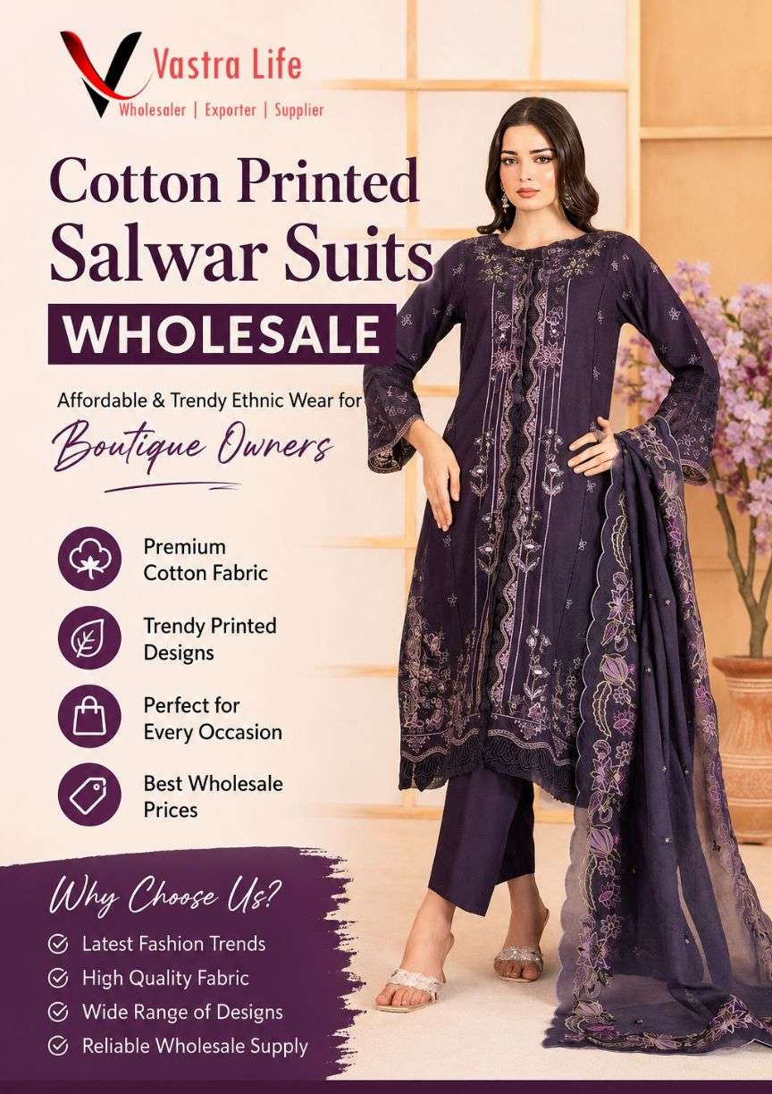 Cotton Printed Salwar Suits Wholesale – Affordable and Trendy Ethnic Wear for Boutique Owners