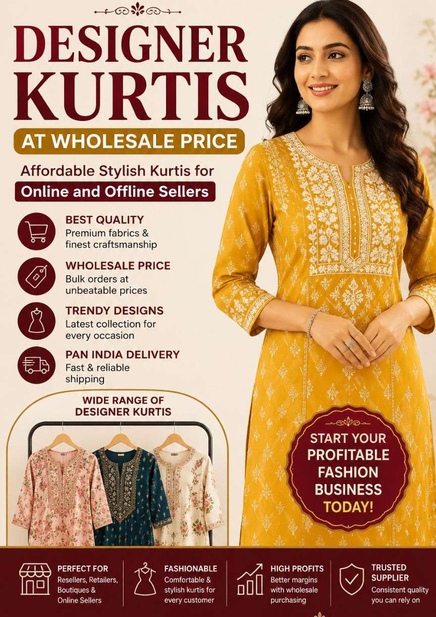 Designer Kurtis at Wholesale Price – Affordable Stylish Kurtis for Online and Offline Sellers