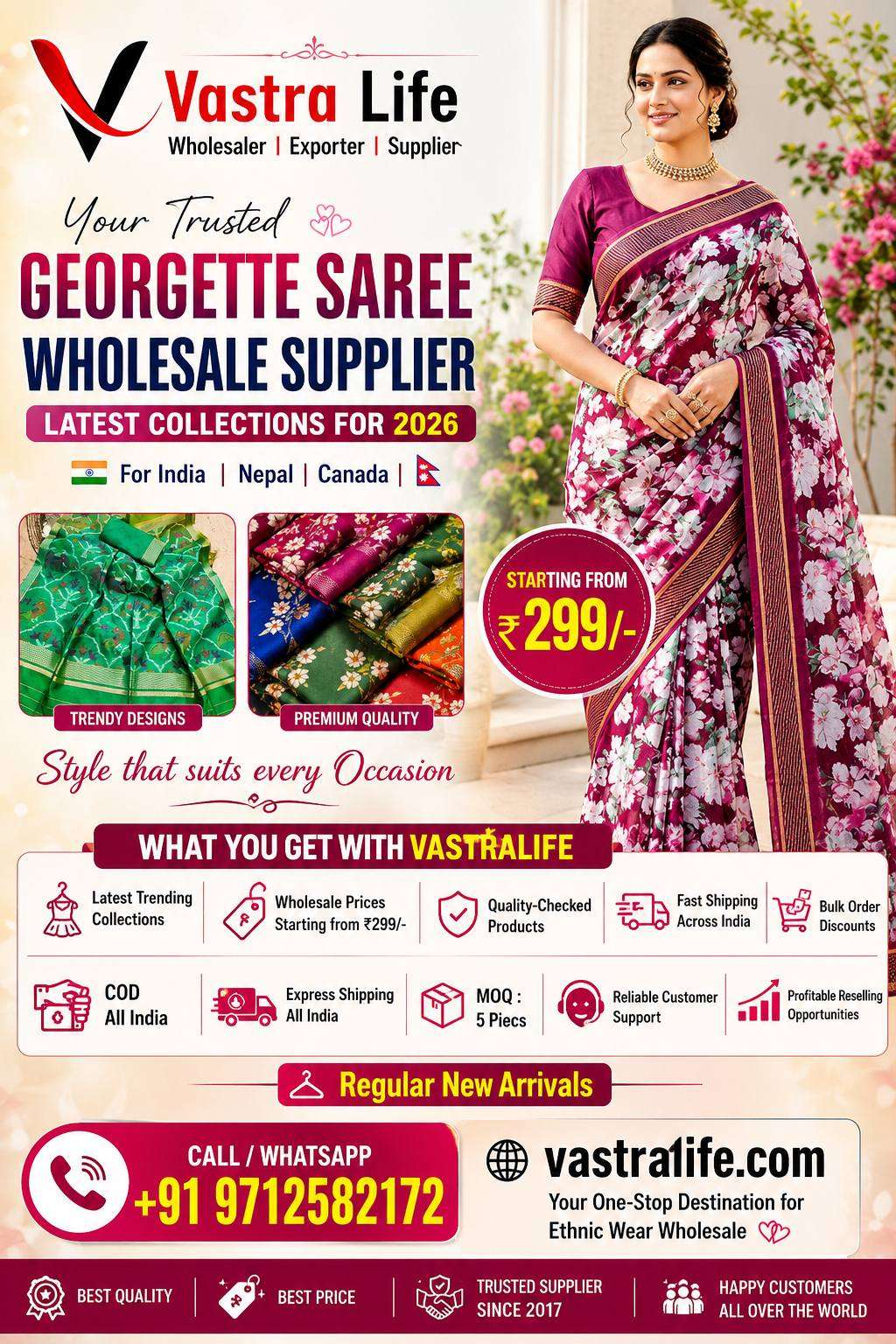 Georgette Saree Wholesale Supplier in India 2026