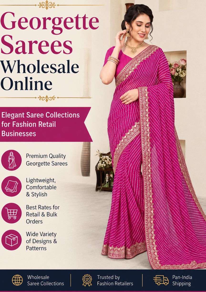 Georgette Sarees Wholesale Online – Elegant Saree Collections for Fashion Retail Businesses