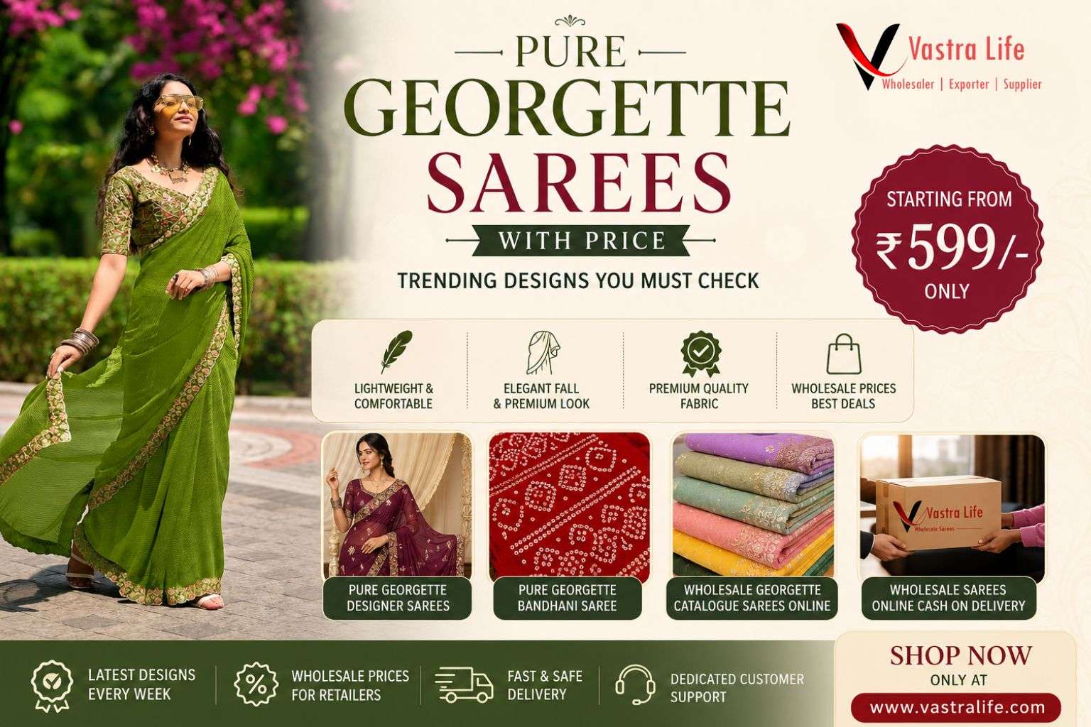 Pure Georgette Sarees with Price: Trending Designs You Must Check
