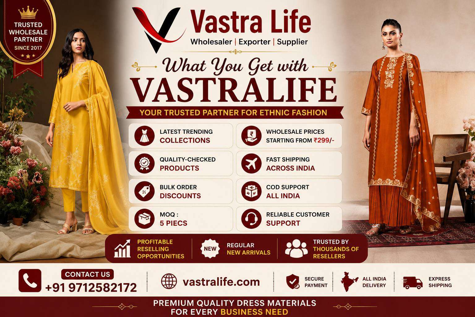 Ready Stock Dress Material Wholesale Supplier 