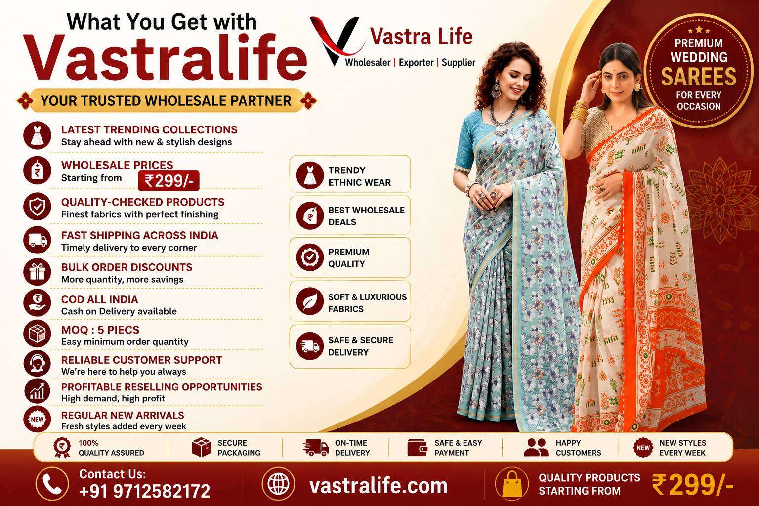 Wedding Saree Wholesale Supplier –  Wholesale Price Direct from Surat | Vastralife