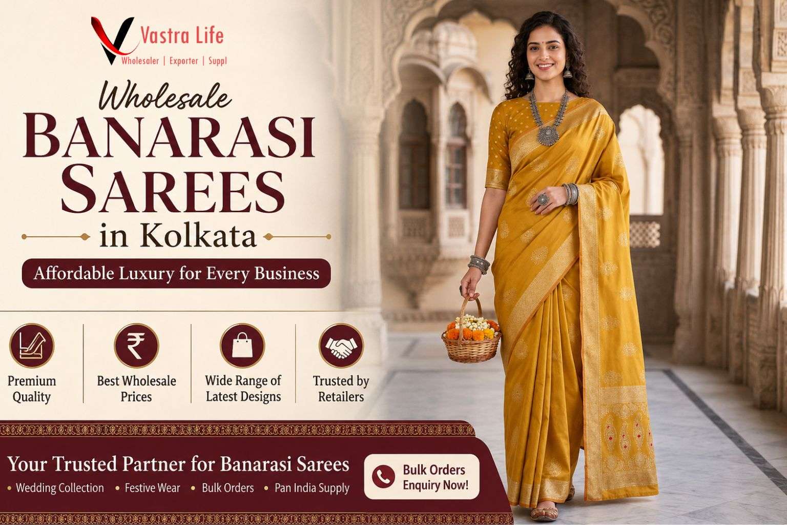 Wholesale Banarasi Sarees in Kolkata: Affordable Luxury for Every Business