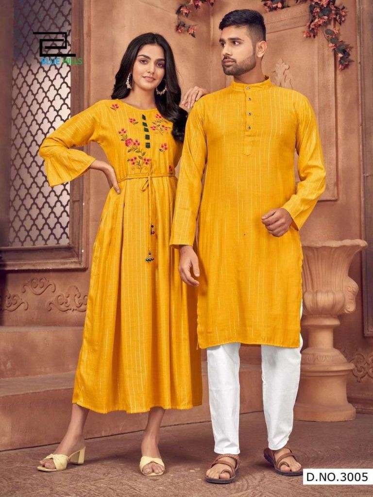 Couple dress Orgenza Silk Peach Color Saree and kurta pyjama – Archittam  Fashion