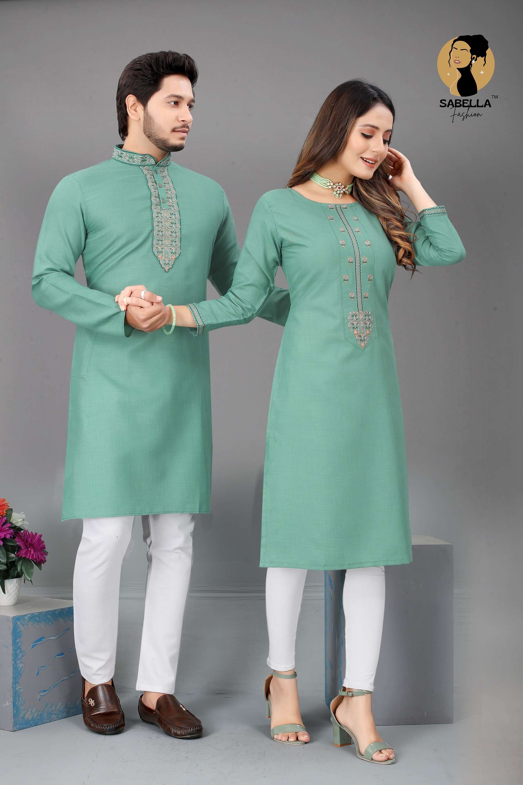 Lovely Couple Kurta for Sweet Couples by Archittam