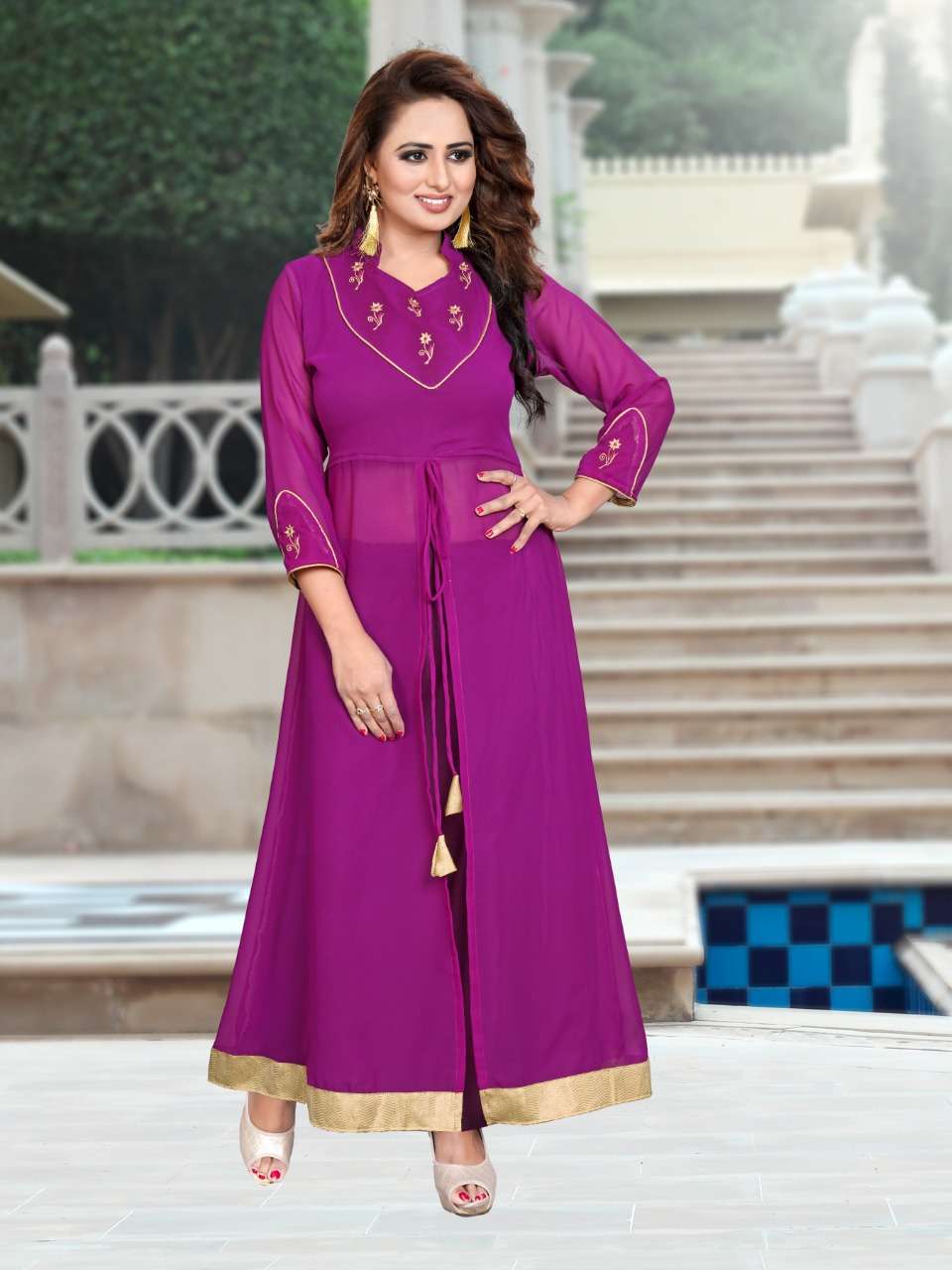  kurti purple colour designer kurtis buy online in wholesale price