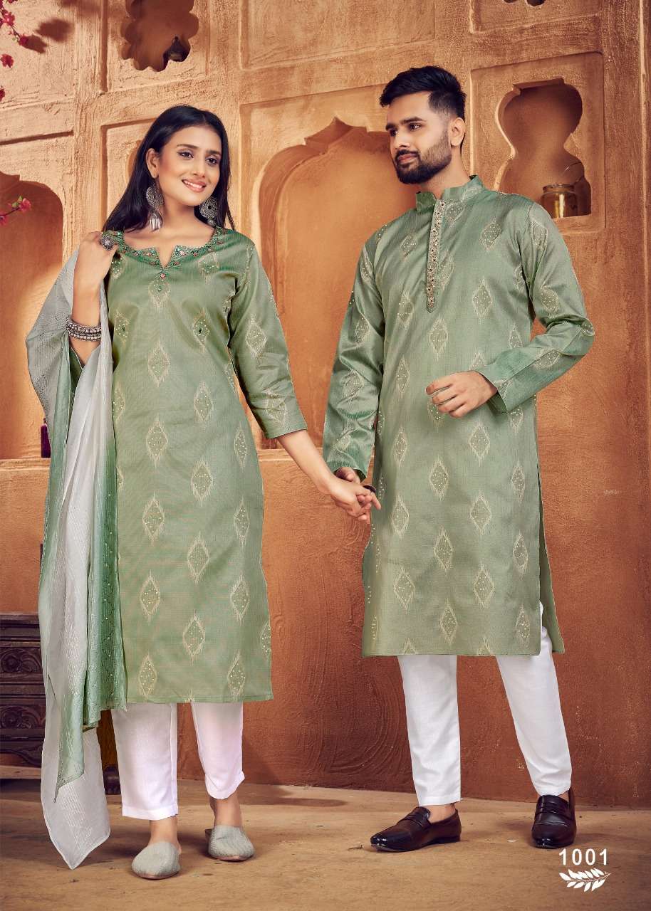 Banwery Fashion Royal Couple V-11 Present Royal couple combo of Kurta with Payjama and Kurti with Pants & Dupatta 