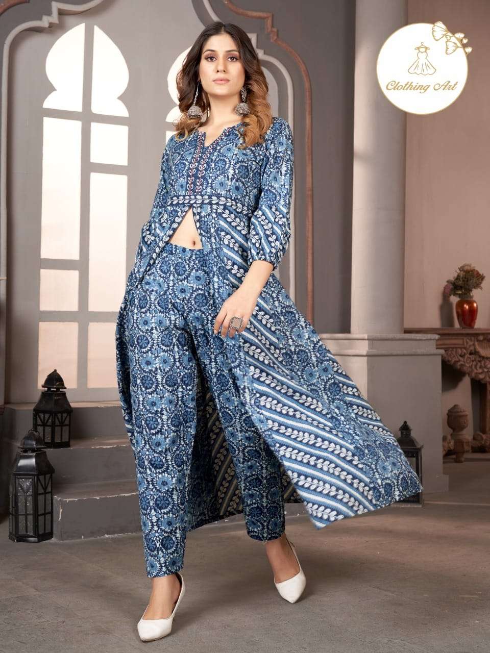 Clothing art  Launching New Anarkali  Kurti With Pant Set 