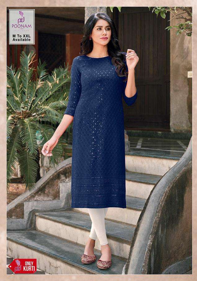 Poonam Moon Launching Kurti With  Chikan work and  Sequence
