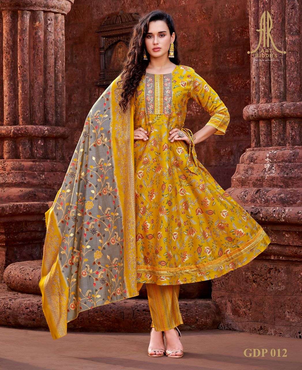 Artriddh Present Designer Gown Pant Dupatta Collection 