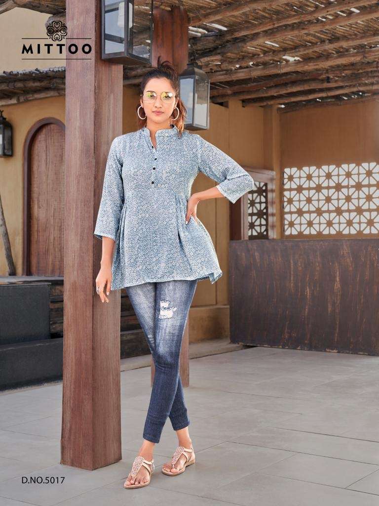 Mittoo Victoria  Vol 3 Present Wrinkle Rayon Print Top Collection 