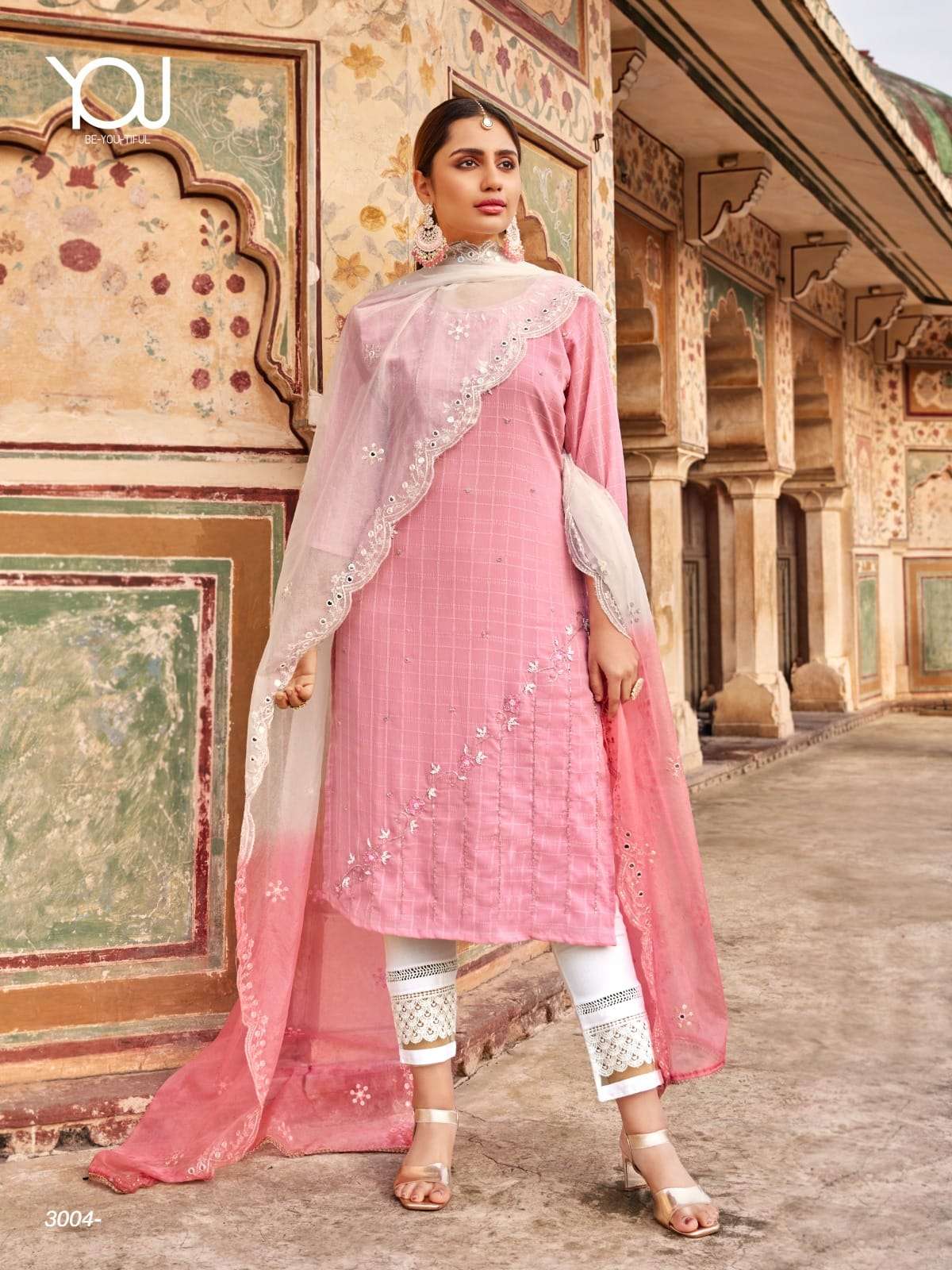Wanna Paradise 7 Launch New Super Fancy Rayon Hand Work Kurti With Pant & Dupatta Catalogue