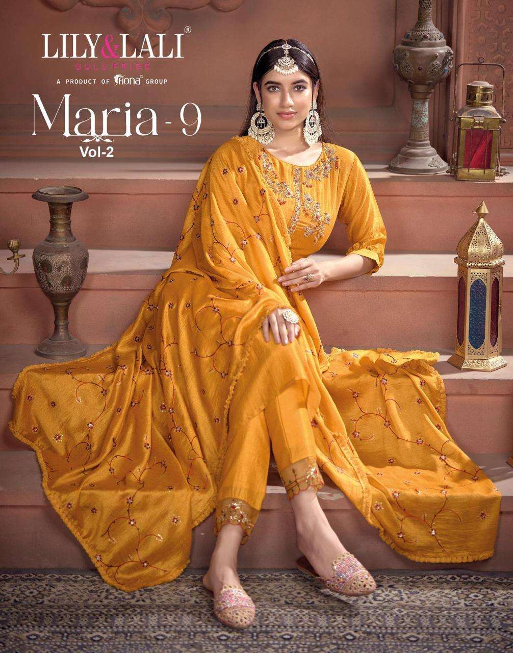 LILY & LALI MARIA-9 Vol-2 Launches Designer Top Bottom Dupatta Set Collection
