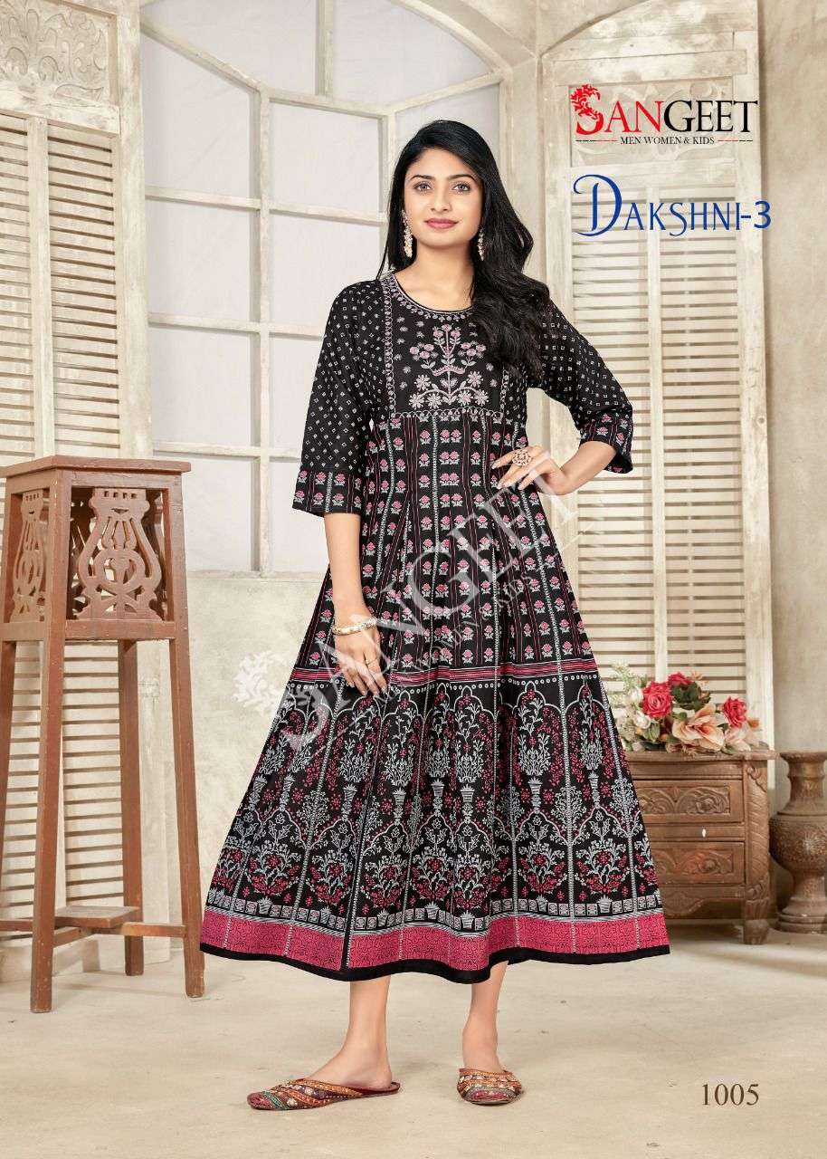Sangeet Dakshni 3 designer gown with embroidery cotton thread work