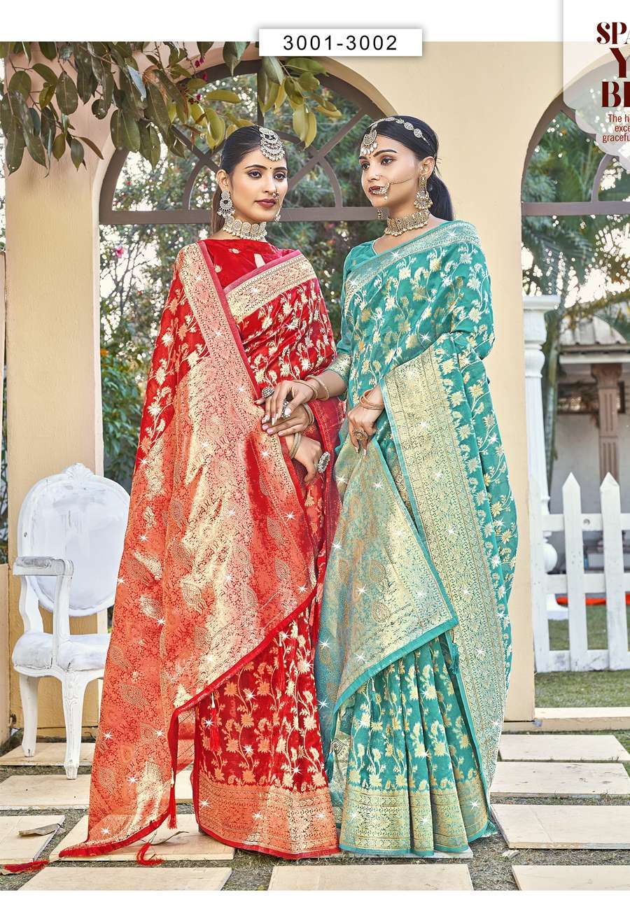 Saroj textile presents Chaaru Vol 3 Banarasi sarees catalogue At Wholesale