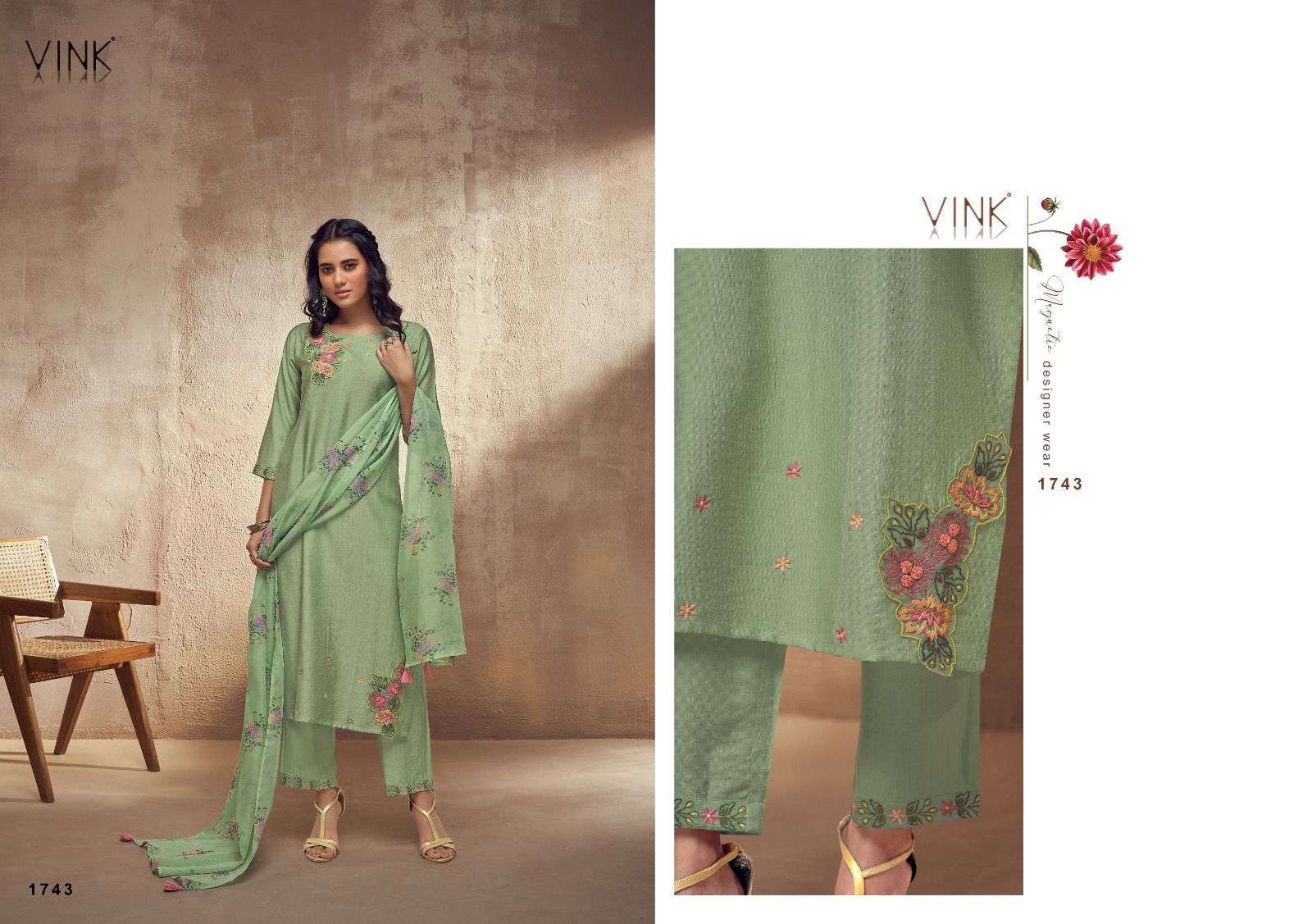 	Vink Occassions Vol 5 Designer Wear Kurti With Bottom Dupatta At Wholesale 