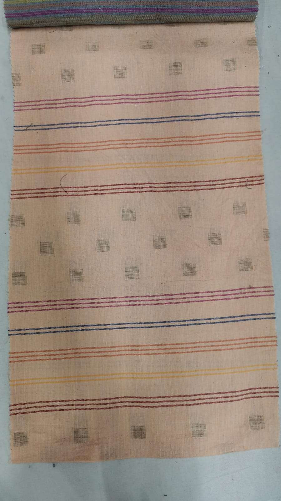 handloom dobby cotton petern fabric colour brown wholesale fabrics online in surat