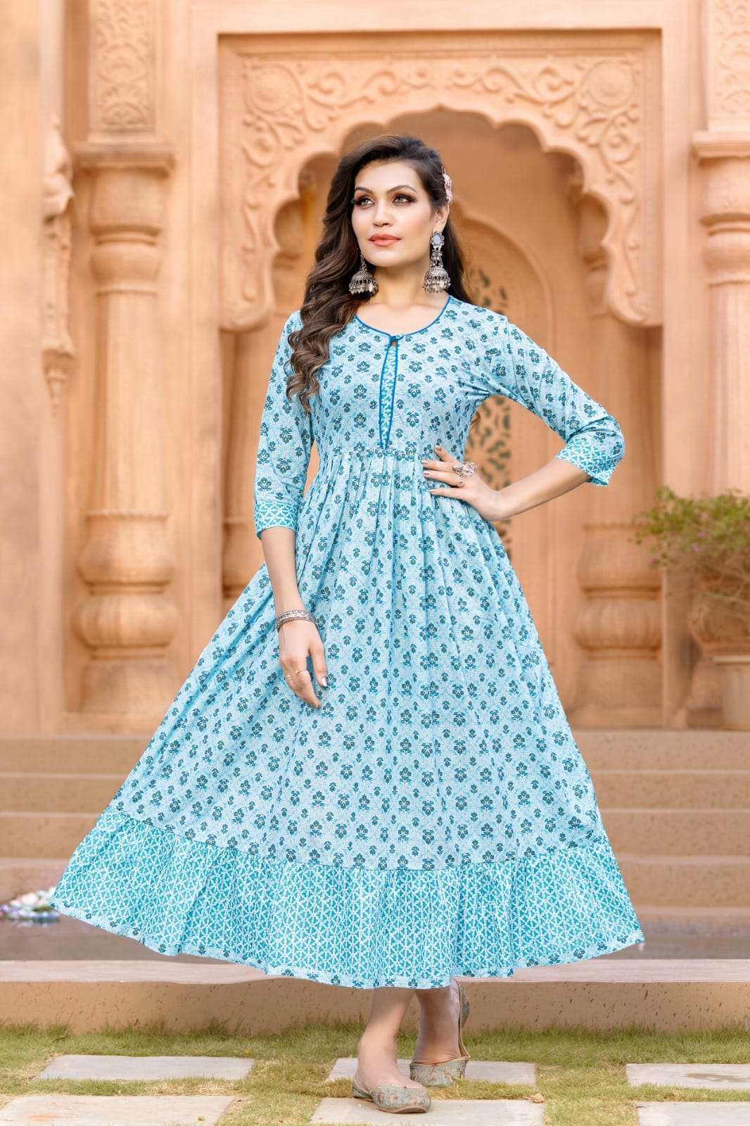 HIRWA Kalki Long Gown Kurti Wholesaler in surat