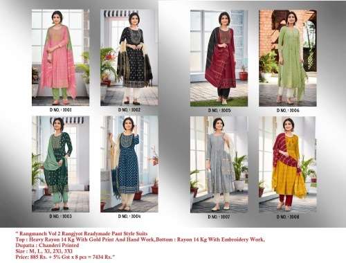 rangjyot presents Rangmanch Vol 2 designer kurti wholesaler in ludhiyana